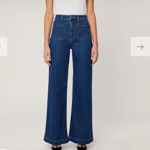 ROLLA'S Blue High-Waisted Wide-Leg Jeans
